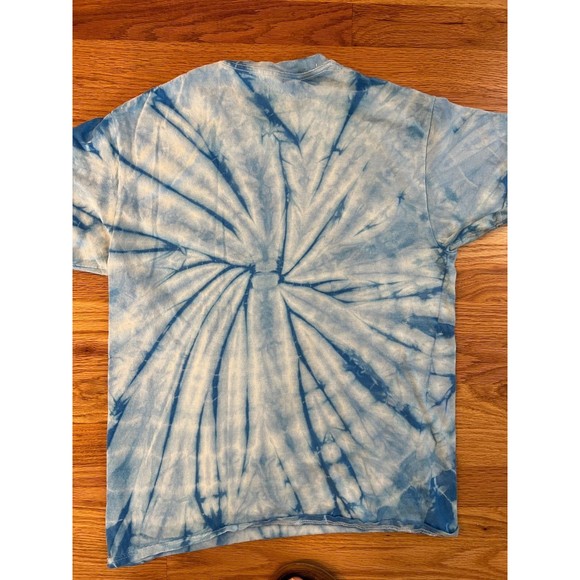 Born Dead Clothing Adult Medium Tie-Dye Grim Reaper with Scythe on Blue Shirt - Picture 3 of 5